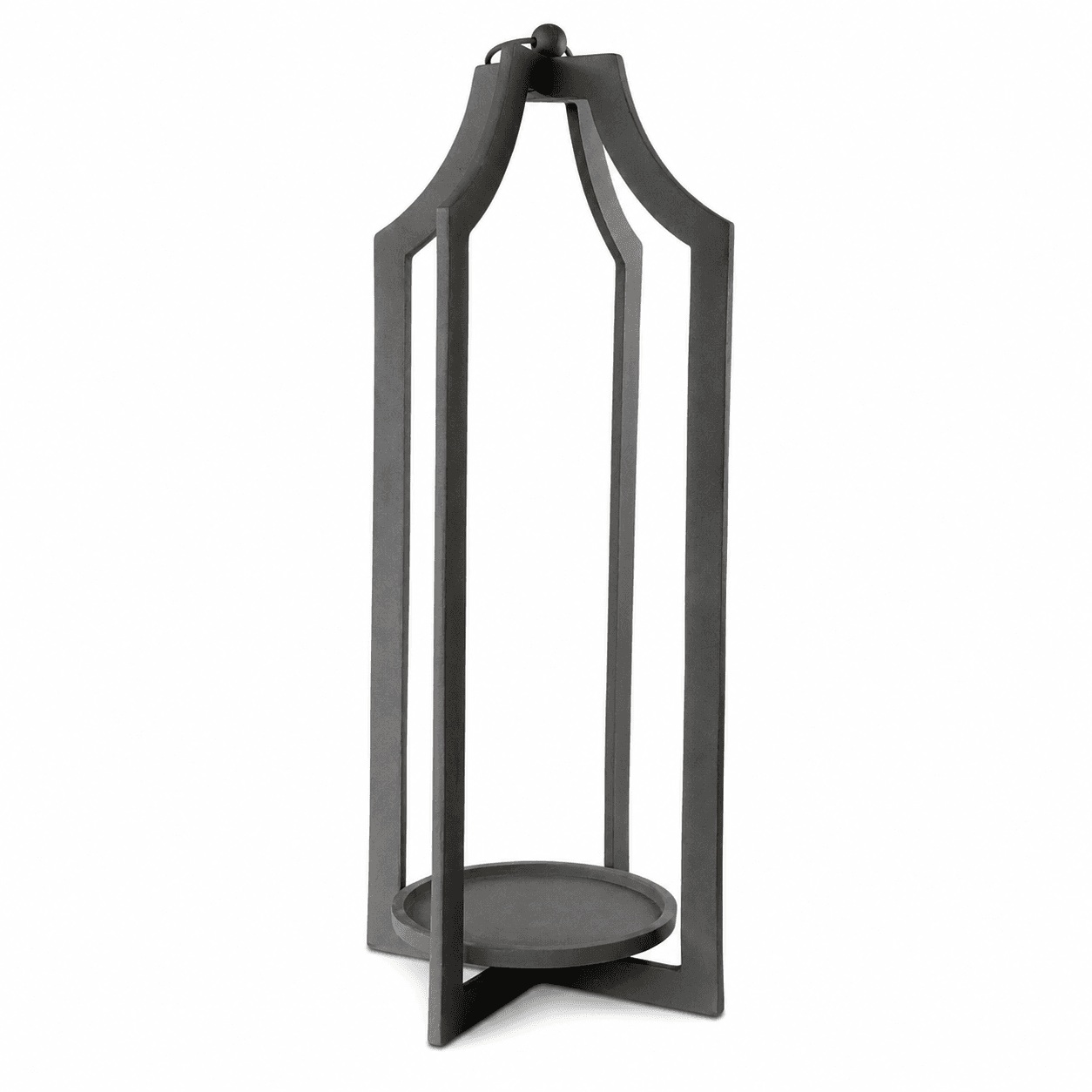 Black finish sculptural lantern