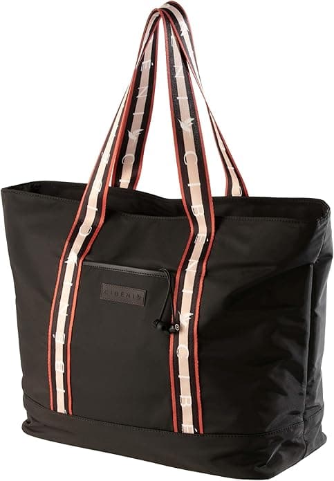 Large laptop travel tote bag — Black, shown with the Yellow colourway